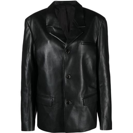 Nanushka blazer in finta pelle rox - nero