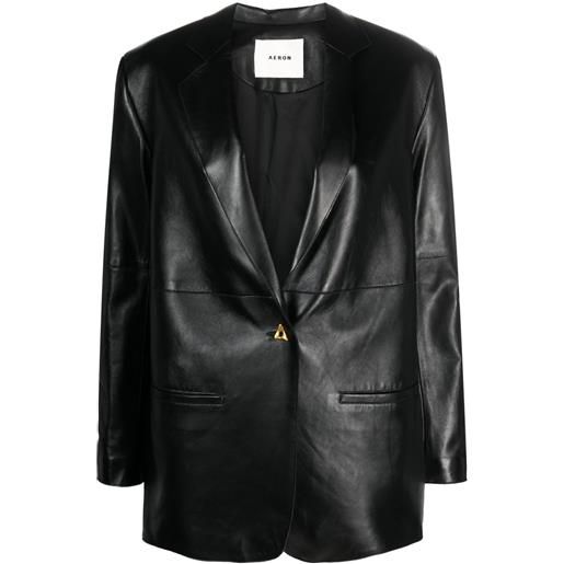 AERON blazer in pelle mercedes - nero