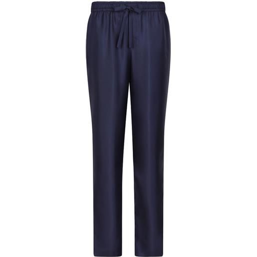 Dolce & Gabbana pantaloni con ricamo dg essentials - blu
