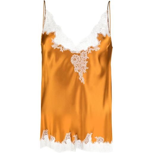 Carine Gilson canotta calais-caudry in pizzo - arancione