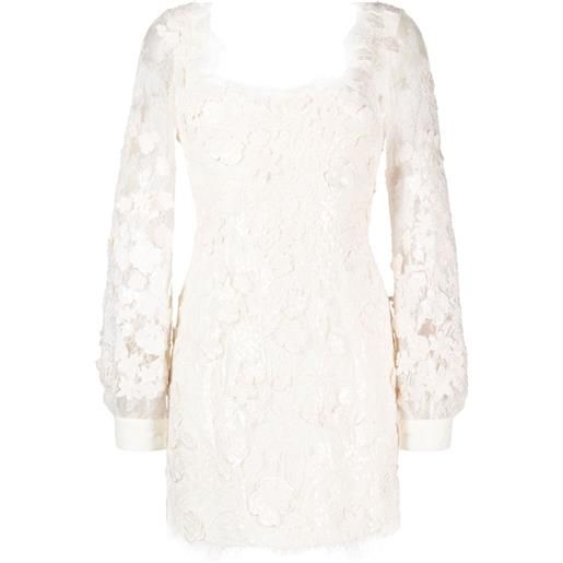Elie Saab abito corto in pizzo a fiori - bianco