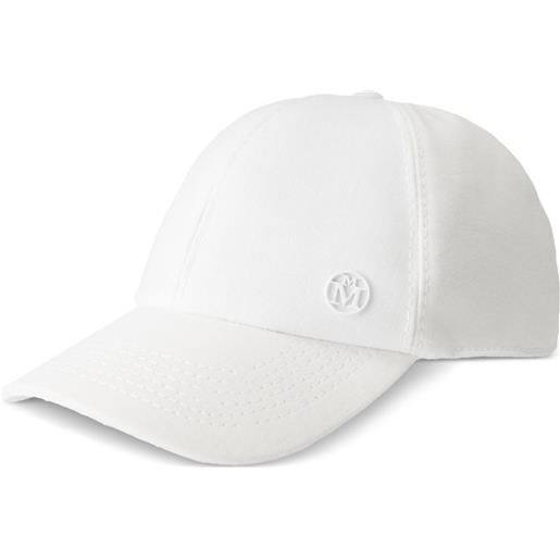 Maison Michel cappello da baseball tiger con placca logo - bianco