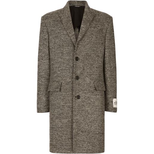 Dolce & Gabbana cappotto monopetto mélange - grigio