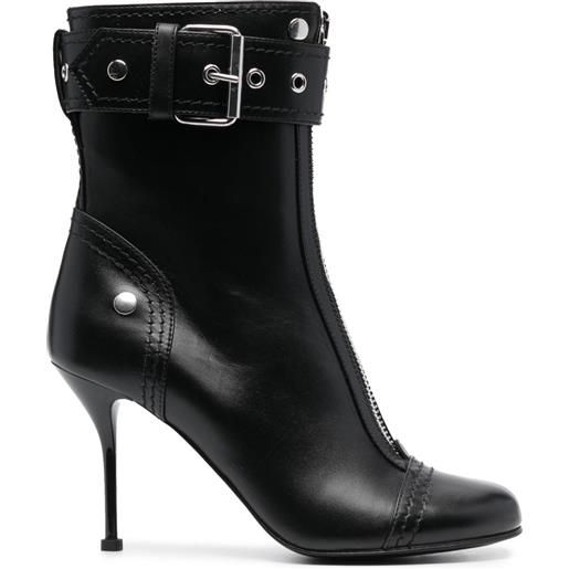 Alexander McQueen stivali con fibbia 90mm - nero
