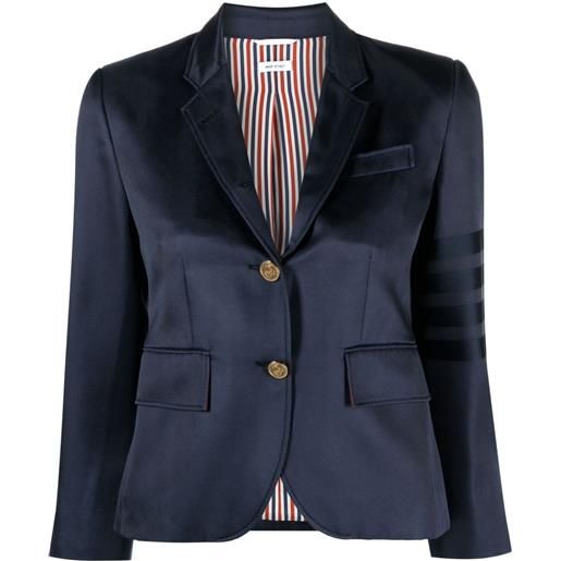 Thom Browne blazer monopetto con dettaglio a 4 righe - blu