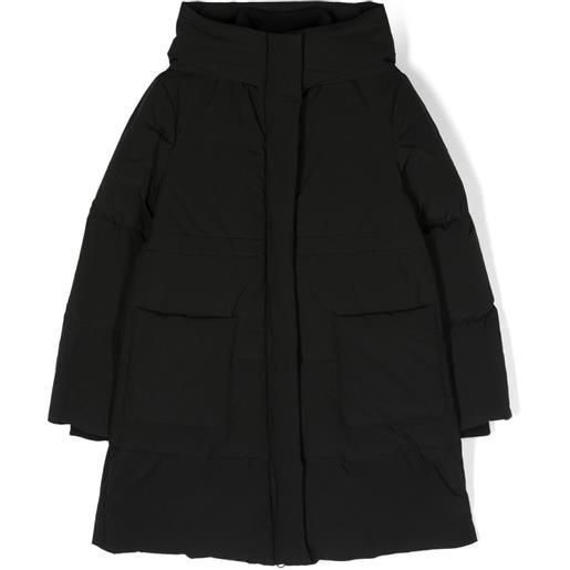 Monnalisa logo-embroidered hooded coat - nero