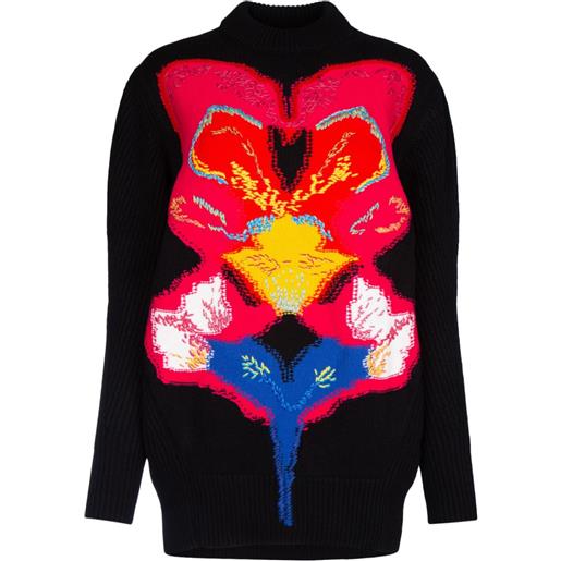 Alexander McQueen maglione con intarsio - nero
