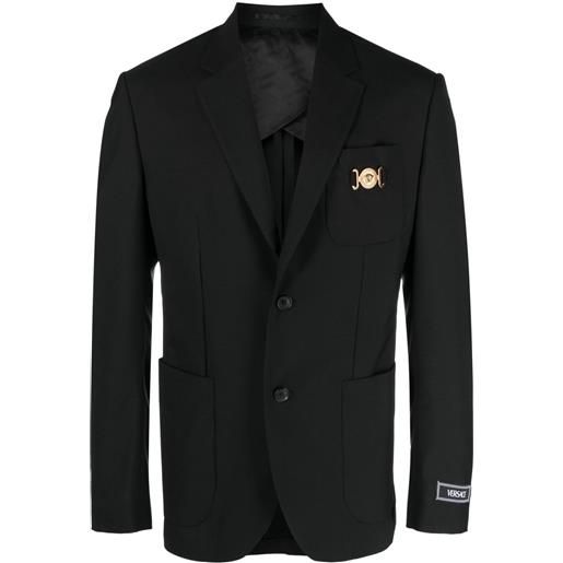 Versace blazer monopetto in lana - nero