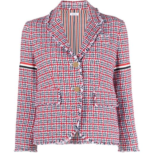 Thom Browne giacca a quadri in tweed - rosso