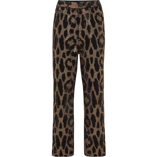 Philipp Plein jeans con decorazione - marrone