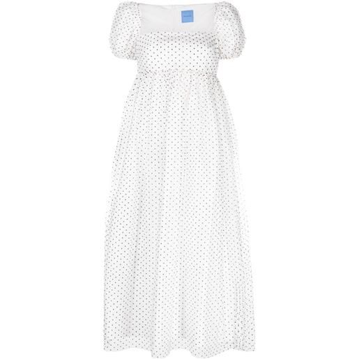 Macgraw abito samantha midi a pois micro - bianco