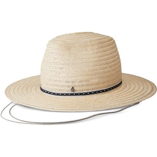 Maison Michel cappello estivo kyra con ciondolo logo - toni neutri