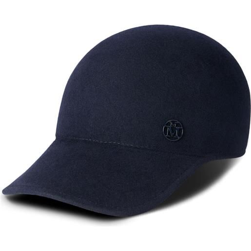 Maison Michel cappello da baseball tiger con placca logo - blu