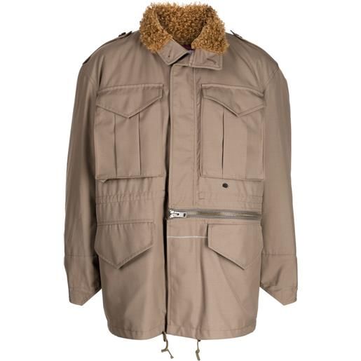 Kolor giacca con colletto in shearling - marrone