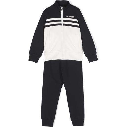 Moncler Enfant tuta sportiva con stampa - blu