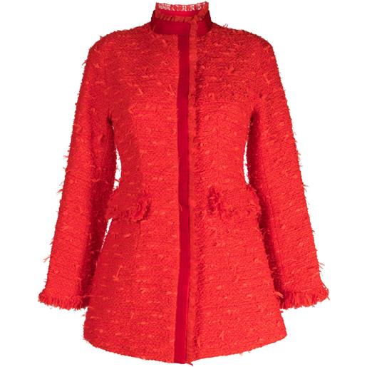 SHIATZY CHEN giacca a collo alto in tweed - rosso