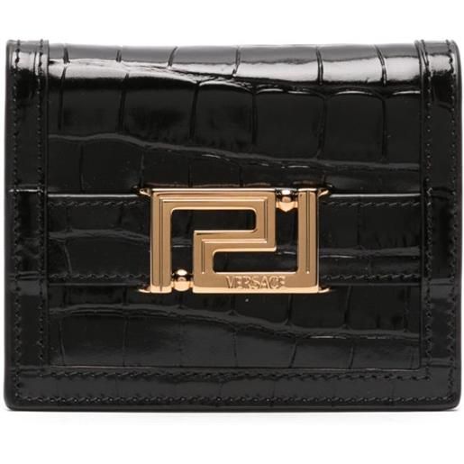 Versace portafoglio bi-fold greca goddess - nero