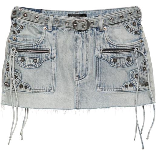 Balenciaga minigonna cagole denim - blu