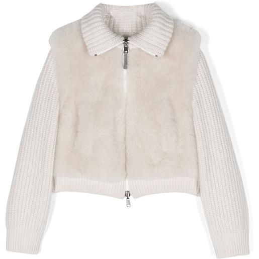 Brunello Cucinelli Kids giacca imbottita - toni neutri