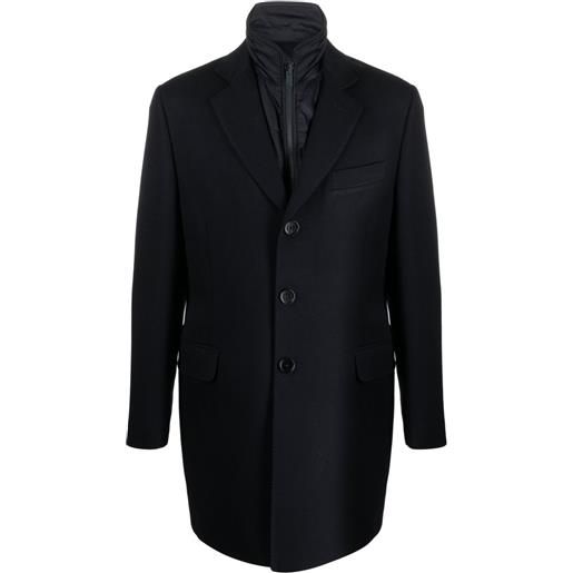 Fay cappotto monopetto con design a strati - blu