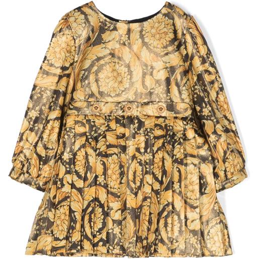 Versace Kids abito midi barocco con stampa - oro