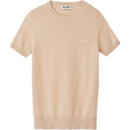 Miu Miu top con logo - toni neutri