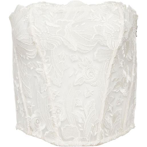 Fleur Du Mal corsetto lola con ricamo - bianco