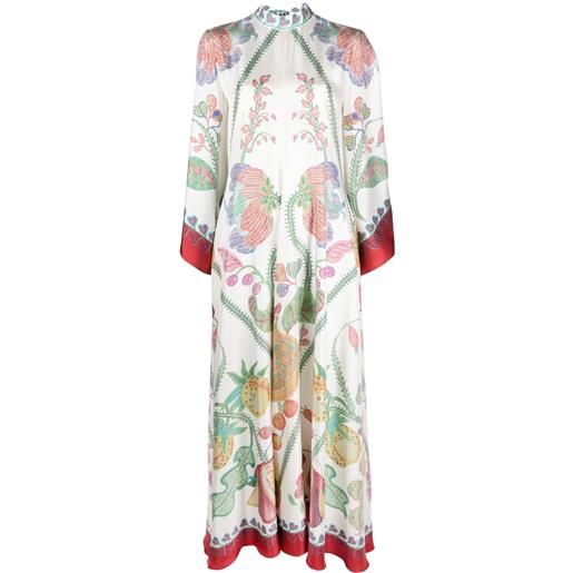La DoubleJ abito con stampa magnifico flower placée - bianco