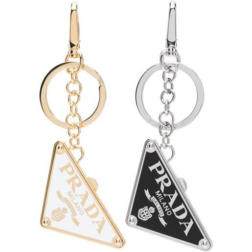 Prada portachiavi con logo - bianco