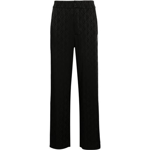 Marine Serre pantaloni dritti con effetto jacquard - nero