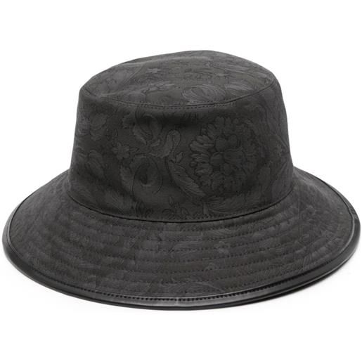 Versace cappello bucket con stampa barocco - grigio