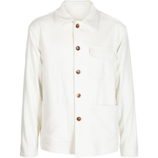 Lardini giacca-camicia con bottoni - bianco