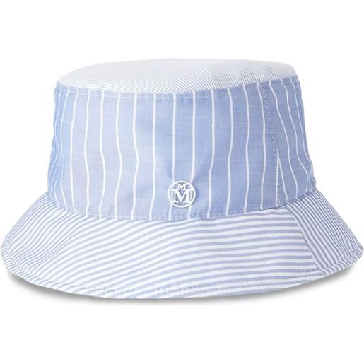 Maison Michel cappello bucket jason a righe - bianco