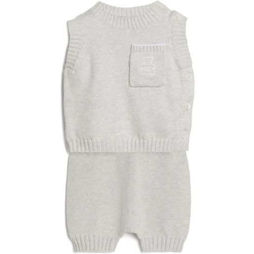 Brunello Cucinelli Kids canotta con ricamo - grigio