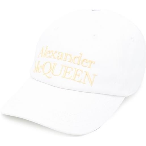 Alexander McQueen cappello da baseball con ricamo - bianco