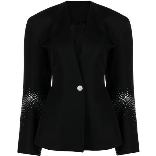 The Attico blazer con decorazione di strass - nero