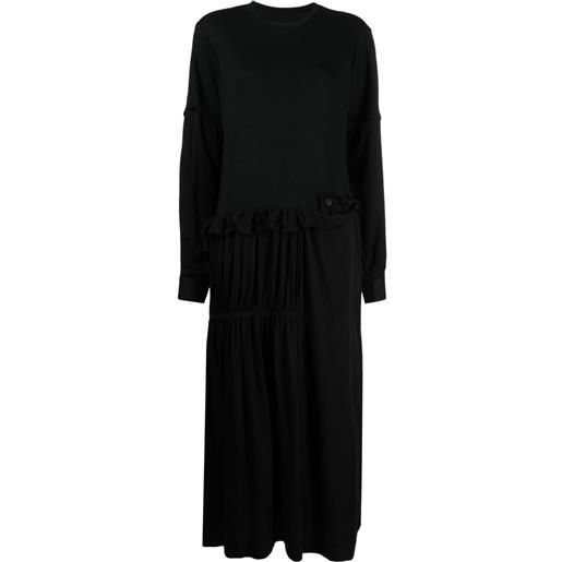 Yohji Yamamoto abito lungo con inserti - nero