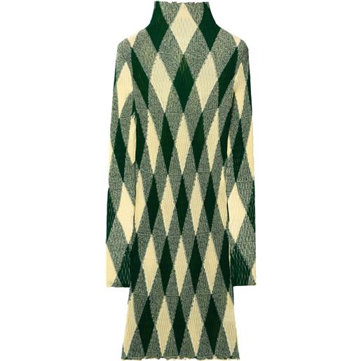 Burberry abito a rombi - verde