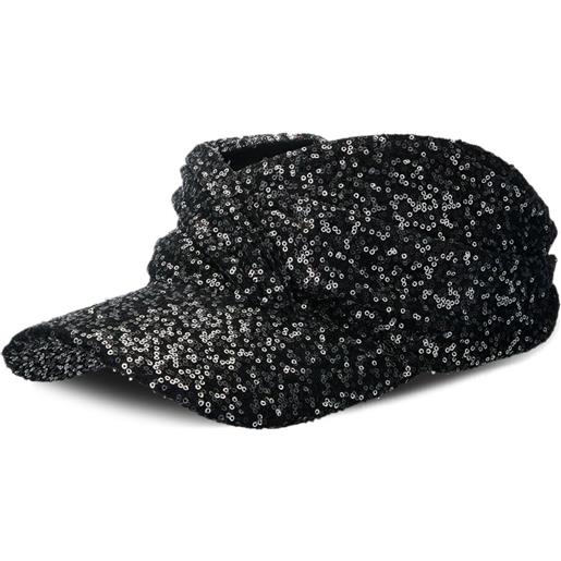 Maison Michel visiera nicky con paillettes - nero