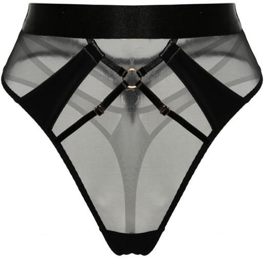 Bordelle tanga semi trasparente vero - nero