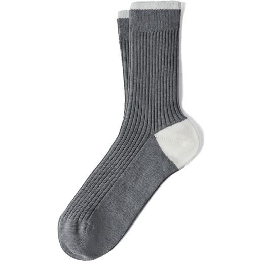 Brunello Cucinelli calzini a coste - grigio