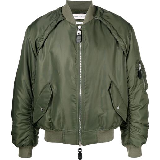 Alexander McQueen bomber con maniche rimovibili - verde