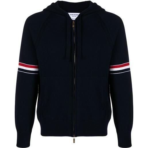 Thom Browne felpa rwb con cappuccio - nero
