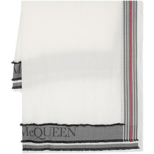 Alexander McQueen sciarpa con frange - bianco