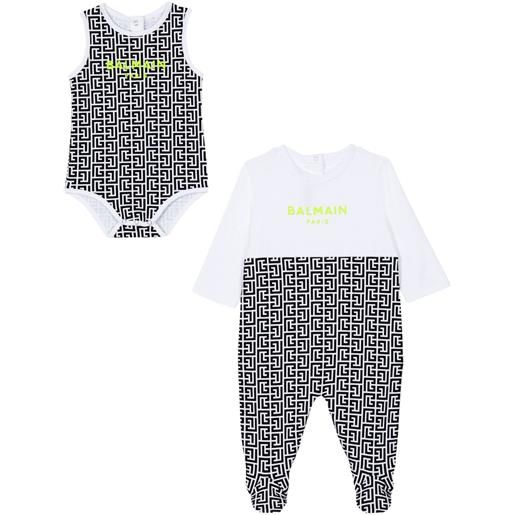 Balmain Kids pigiama e body con stampa - nero