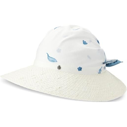 Maison Michel visiera linette a fiori - bianco