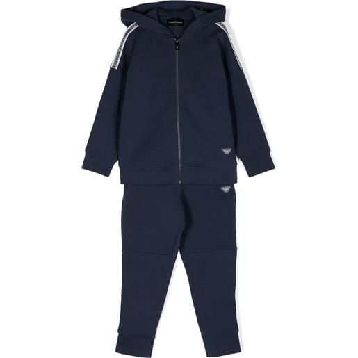Emporio Armani Kids tuta sportiva con banda logo - blu