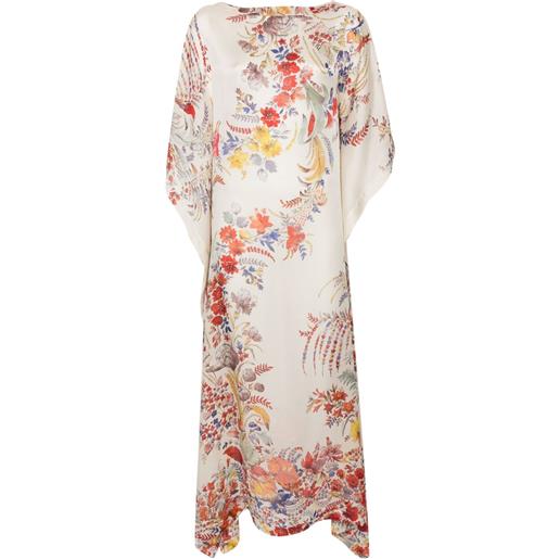 Carine Gilson abito lungo a fiori - toni neutri
