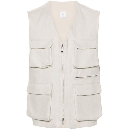 Eleventy canotta con scollo a v - toni neutri