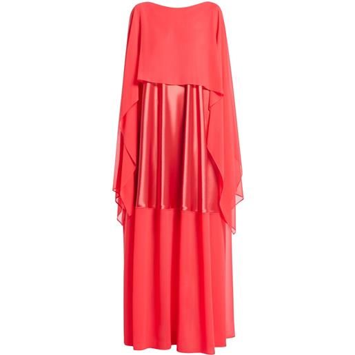 Talbot Runhof abito da sera a strati - rosso